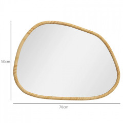 Asymetrické koupelnové zrcadlo 70x50 cm | přírodní č.2