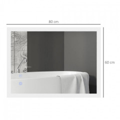 Koupelnové zrcadlo 80x60 cm | bílé a stříbrné č.2