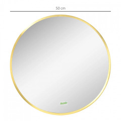 Koupelnové zrcadlo Ø 70 cm | bílé a stříbrné č.3