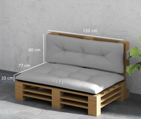 Sada 2 polštářů na sezení 120 x 77 x 10 cm | světle šedá č.2