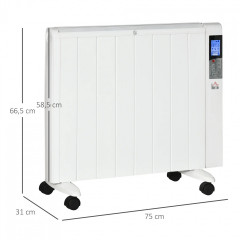 Přímotop s LCD displejem 75 x 7,5 x 58,5 cm | bílý č.2