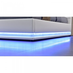 Čalouněná postel Toulouse s úložným prostorem a LED osvětlením 180 x 200 cm | bílá č.3