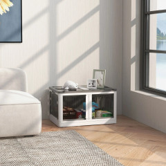 Skládací úložný box 67x47x38 cm | bílý+šedý č.1