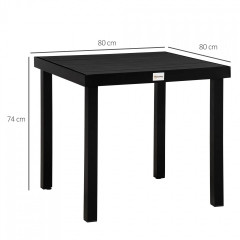 Zahradní stůl pro 4 osoby 80 x 80 x 74 cm | černý č.2