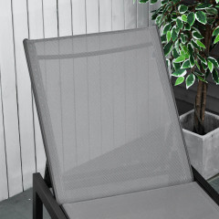 Zahradní lehátko s 5stupňovým opěradlem 169x65x102 cm | šedé č.3