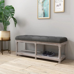 Lavice na boty se sedákem 115 x 40 x 48 cm | šedá