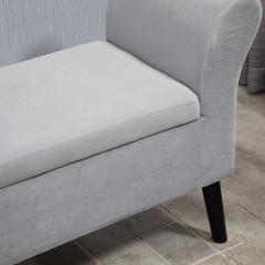 Moderní čalouněná lavice s úložným prostorem 115.5x43.5x66 cm | světle šedá č.3