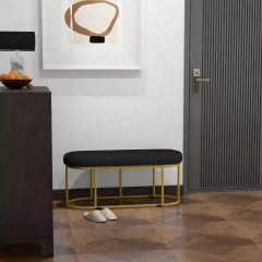 Čalouněná lavice se sametovým vzhledem 100 x 37 x 43 cm | modrá č.3