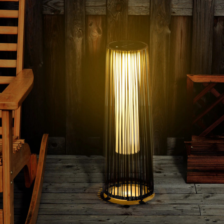 Zahradní solární lampa 21,5 x 21,5 x 61 cm | hnědá