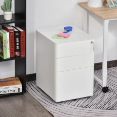 Rolovací mobilní kartotéka se 3 zásuvkami 39x48x59 cm | bílá