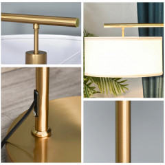 Stojací lampa 47x37x153 cm | bílá+zlatá č.3
